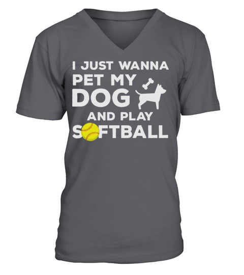 Fastpitch Softball Funny Dog Owner Dog Lovers Quot V-Neck T-shirt