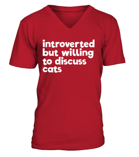 Introverted But Willing To Discuss Cats AntiSocial V-Neck T-shirt