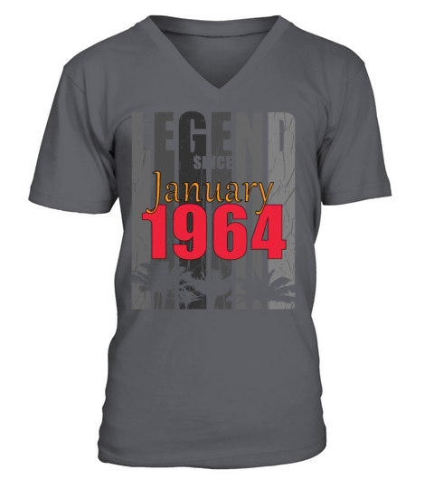 January 1964 born 58th birthday V-Neck T-shirt