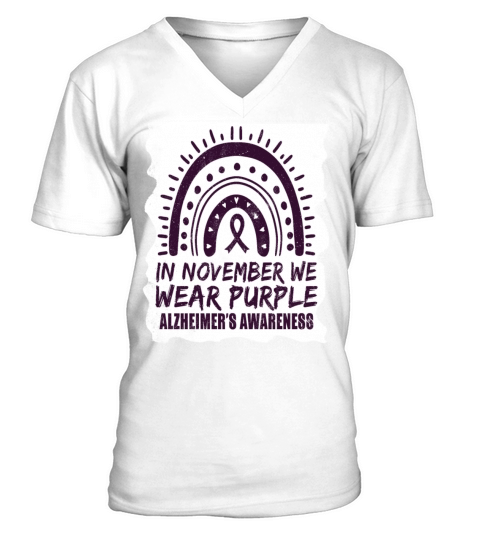 November Purple Alzheimers Awareness V-Neck T-shirt