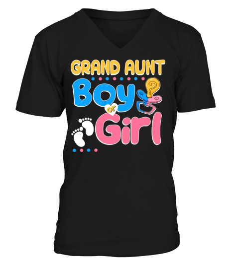 Pink or Blue Grand Aunt Loves You Best Auntie V-Neck T-shirt