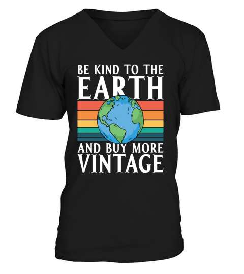 Recycling Be Kind To The Retro Go Green Recycler V-Neck T-shirt
