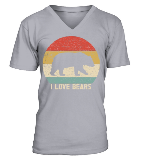 Retro Vintage Bear For Bears Lovers V-Neck T-shirt