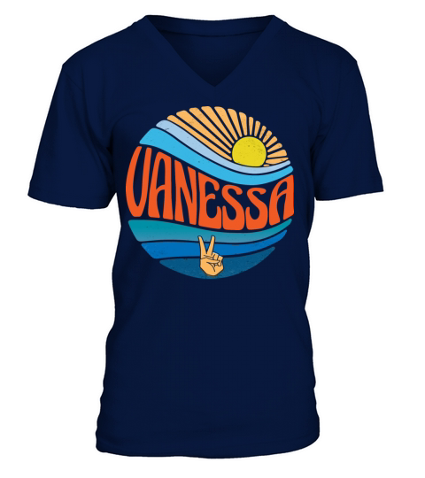 Vanessa Shirt Vintage Sunset Vanessa Groovy Tie V-Neck T-shirt