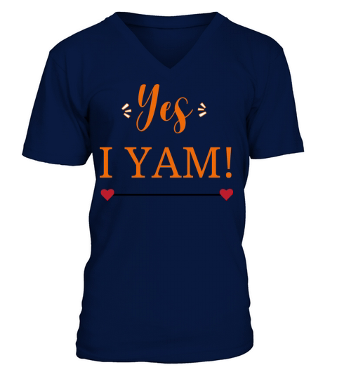 Yes I Yam Thanksgiving Sweet Potato V-Neck T-shirt