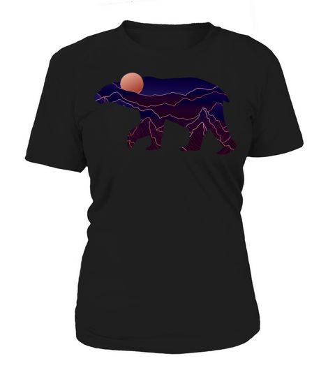 Bear With Abstract Mountain Women's T-Shirt