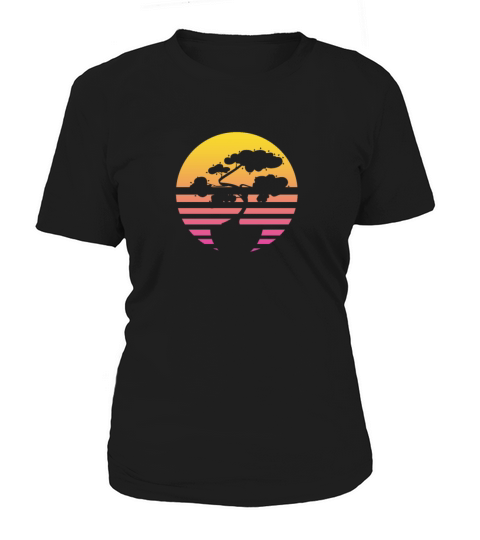 Bonsai Tree Sun Retro Vintage Women's T-Shirt