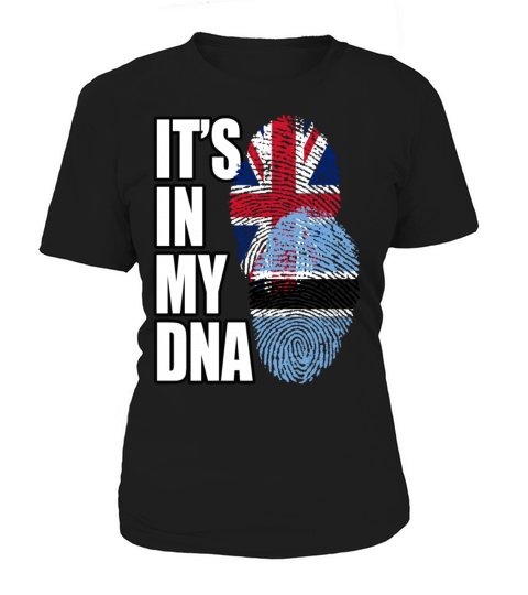 Botswana And British Mix Heritage DNA Flag Women's T-Shirt