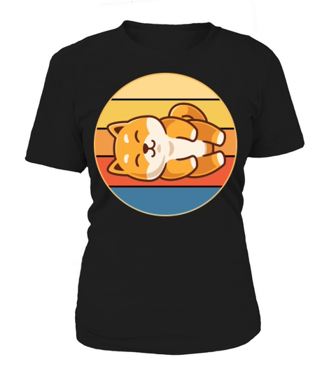 Cute Shiba Inu Dog Breed Vintage Retro Sunset Women's T-Shirt