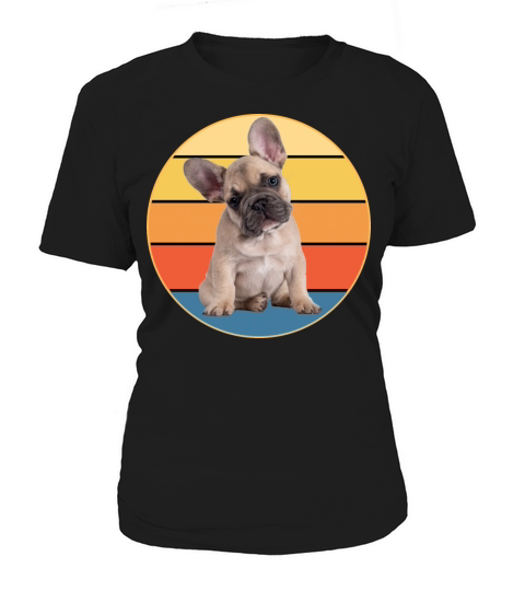 French Bulldog Dog Breed Vintage Retro Sunset Women's T-Shirt
