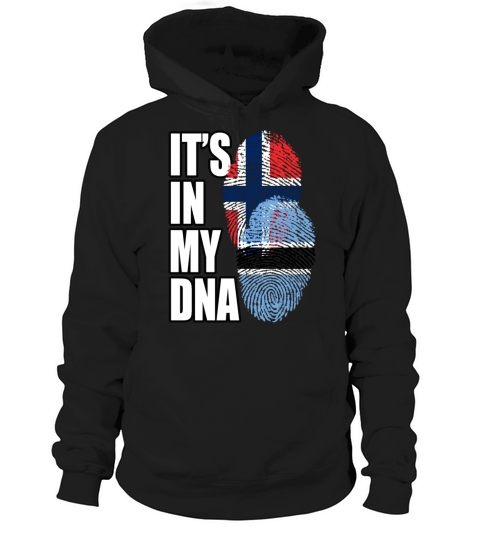 Botswana And Norwegian Mix Heritage DNA Flag Hoodie Unisex