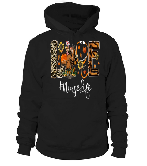 Love Turkey Stethoscope Nurse Life Thanksgiving Hoodie Unisex