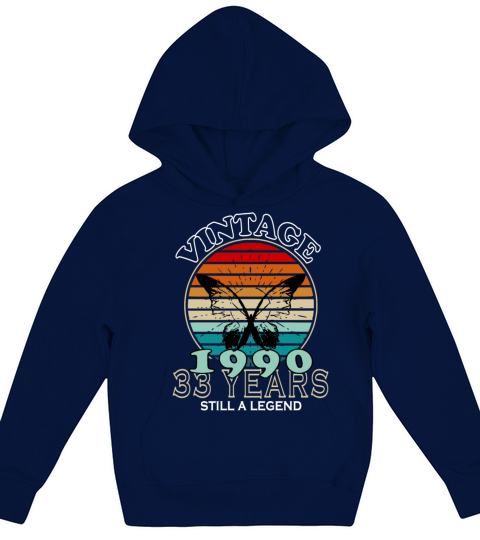 1990 Vintage Birthday Present Kids Hoodie
