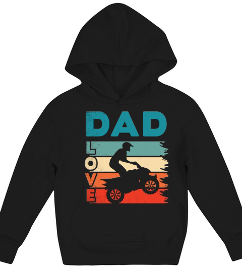 all terrain vehicles DAD love art vintage retro Kids Hoodie