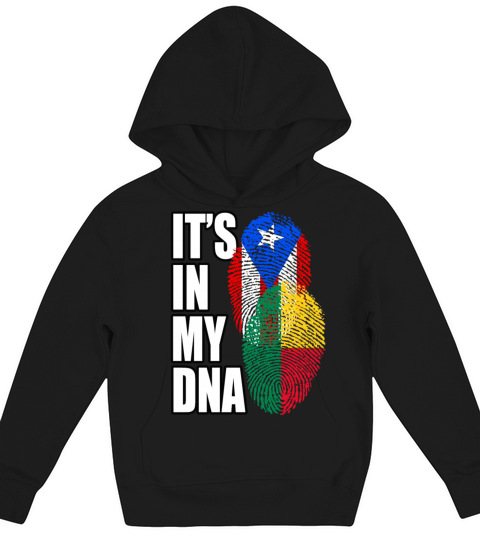 Beninese And Puerto Rican Mix Heritage DNA Flag Kids Hoodie