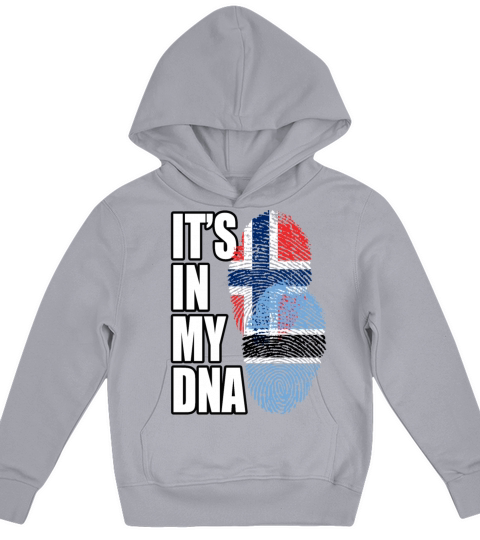 Botswana And Norwegian Mix Heritage DNA Flag Kids Hoodie