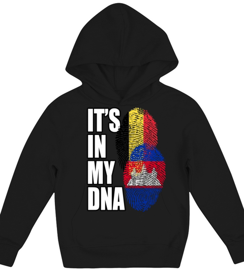 Cambodian And Belgian Mix Heritage DNA Flag Kids Hoodie