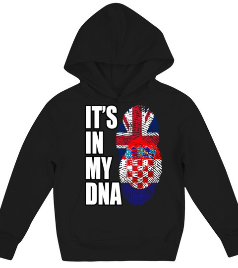 Croatian And British Mix Heritage DNA Flag Kids Hoodie