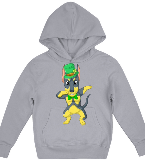 dabbing doberman st patricks day Kids Hoodie