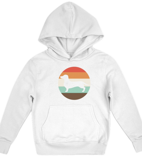 Dachshund Silhouette Retro Vintage Kids Hoodie