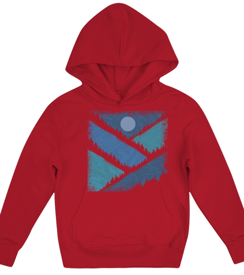 Geometry Mountains With Forest Vintage Kids Hoodie