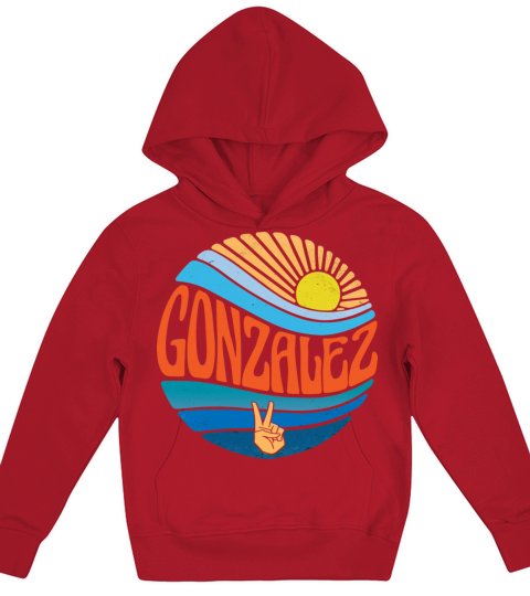 Gonzalez Shirt Vintage Sunset Gonzalez Groovy Tie Kids Hoodie
