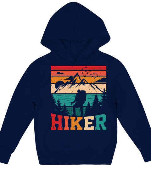Hiker in the mountains Kids Hoodie