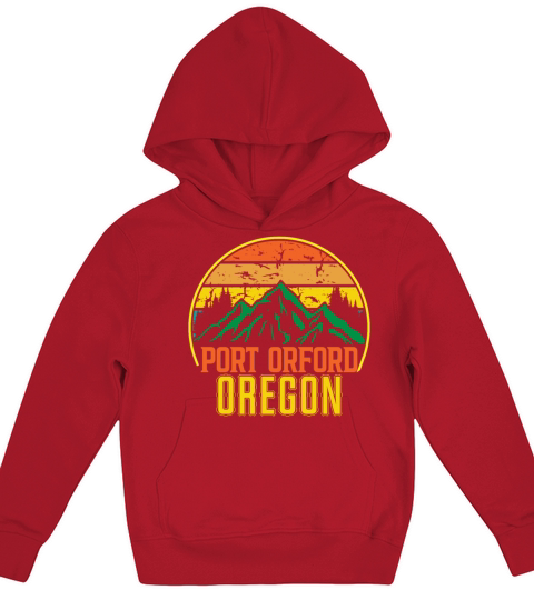 Oregon Port Orford Vintage Mountains Hiking Kids Hoodie