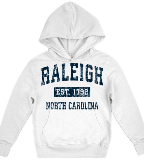 Raleigh North Carolina Nc Vintage Sports Design Na Kids Hoodie