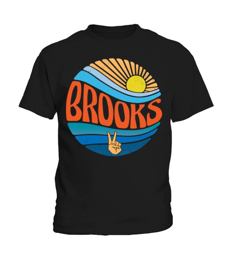 Brooks Shirt Vintage Sunset Brooks Groovy Tie Dye Kids T-Shirt