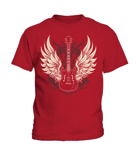 Rock and Roll Electric Guitar Wings Kids T-Shirt
