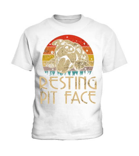 Vintage Pitbull Resting Pit Face Funny Pitbull Lov Kids T-Shirt