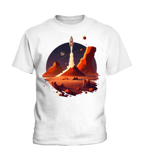Vintage Space Science Mars Fiction Geek Solar Kids T-Shirt