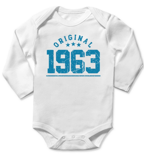 60 Years Vintage 1963 Retro 60th Birthday Long Sleeve Baby One-Piece
