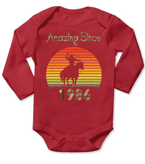 Amazing Since 1986 Vintage Birthday Shirts for Men Long Sleeve Baby One-Piece