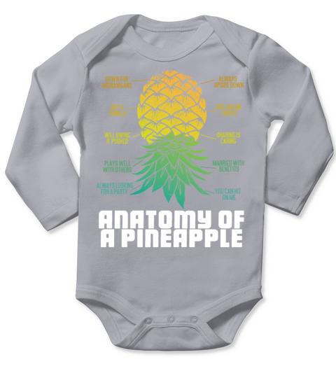 Anatomy Of A Pineapple Swinger Couples Funny Long Sleeve Baby One-Piece