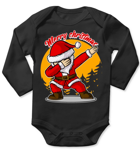 Dabbing Santa Christmas Kids Boys Long Sleeve Baby One-Piece