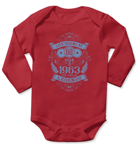 Das Leben beginnt mit 60 Jahren 1963 Geburtstag Long Sleeve Baby One-Piece