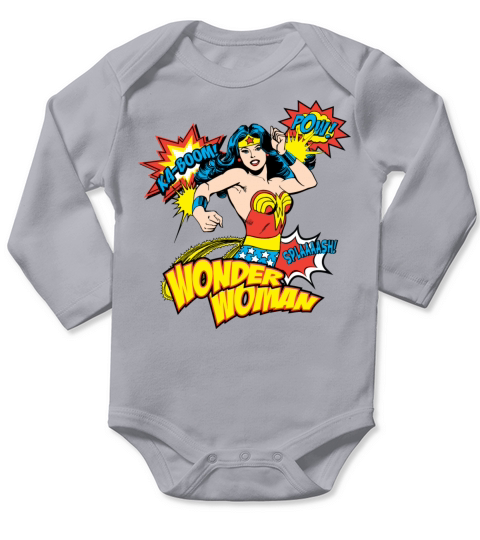 DC Comics Retro Wonder Woman Long Sleeve Baby One-Piece