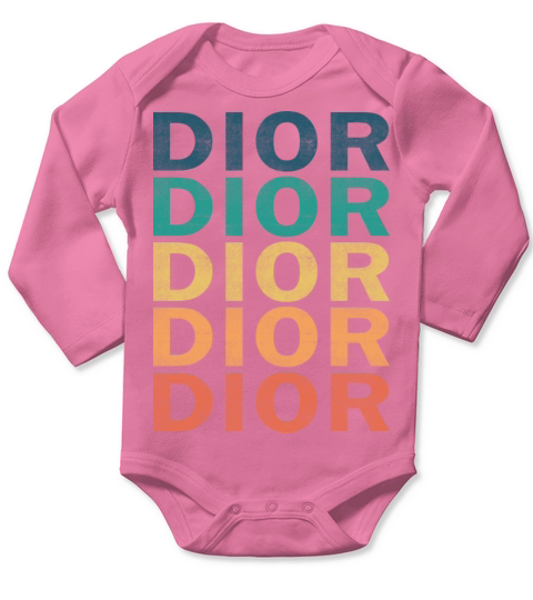 Dior Name T Shirt - Dior Vintage Retro Name Gift I Long Sleeve Baby One-Piece