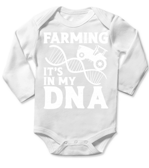 Farming Farmer Dna Vintage Tractor Long Sleeve Baby One-Piece