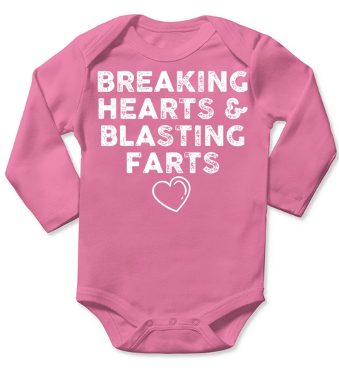 FUNNY VALENTINES DAY Breaking Hearts and Blasting Long Sleeve Baby One-Piece