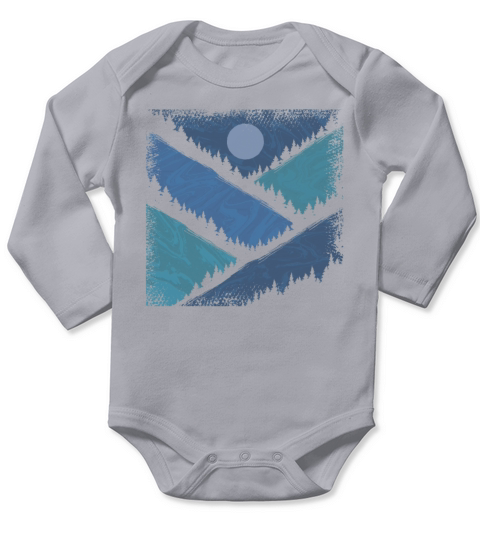 Geometry Mountains With Forest Vintage Long Sleeve Baby One-Piece