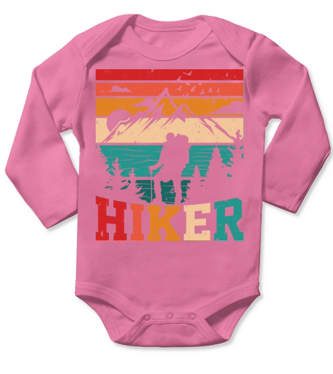 Hiker in the mountains Long Sleeve Baby One-Piece
