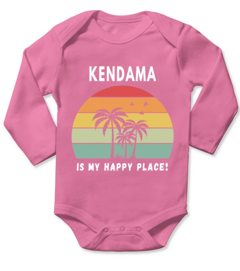 Kendama Is My Happy Place Vintage Retro Sunset Long Sleeve Baby One-Piece
