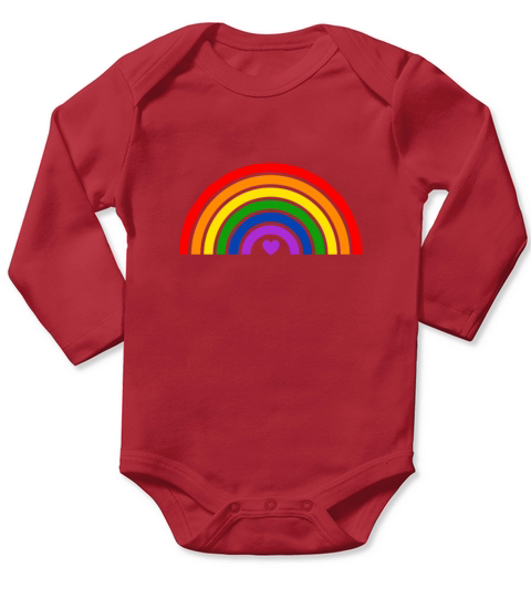 LGBT Rainbow Flag Heart Long Sleeve Baby One-Piece