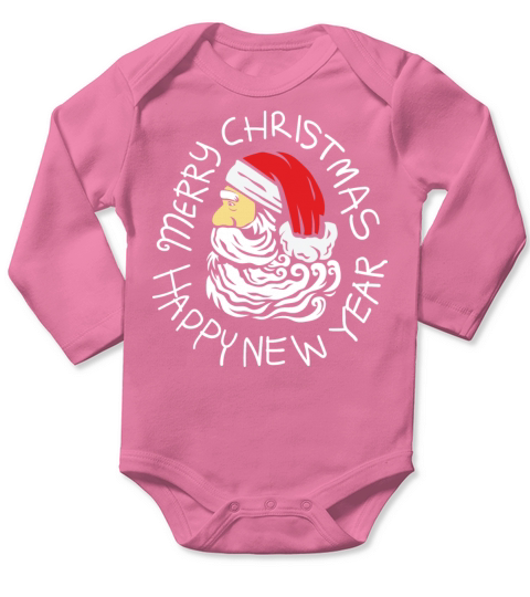 Merry Christmas and Happy New Year Long Sleeve Baby One-Piece