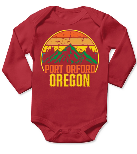 Oregon Port Orford Vintage Mountains Hiking Long Sleeve Baby One-Piece