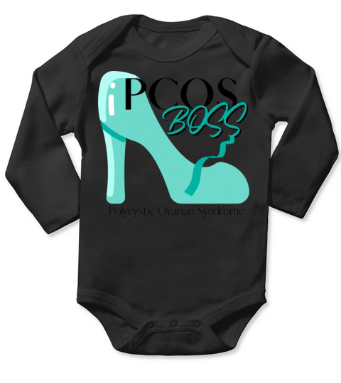 PCOS BOSS Babe Polycystic Ovary Syndrome Teal Long Sleeve Baby One-Piece