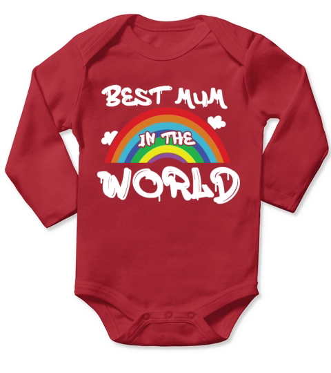 Rainbow Mama Best Mom World Happy Mothers Day Long Sleeve Baby One-Piece